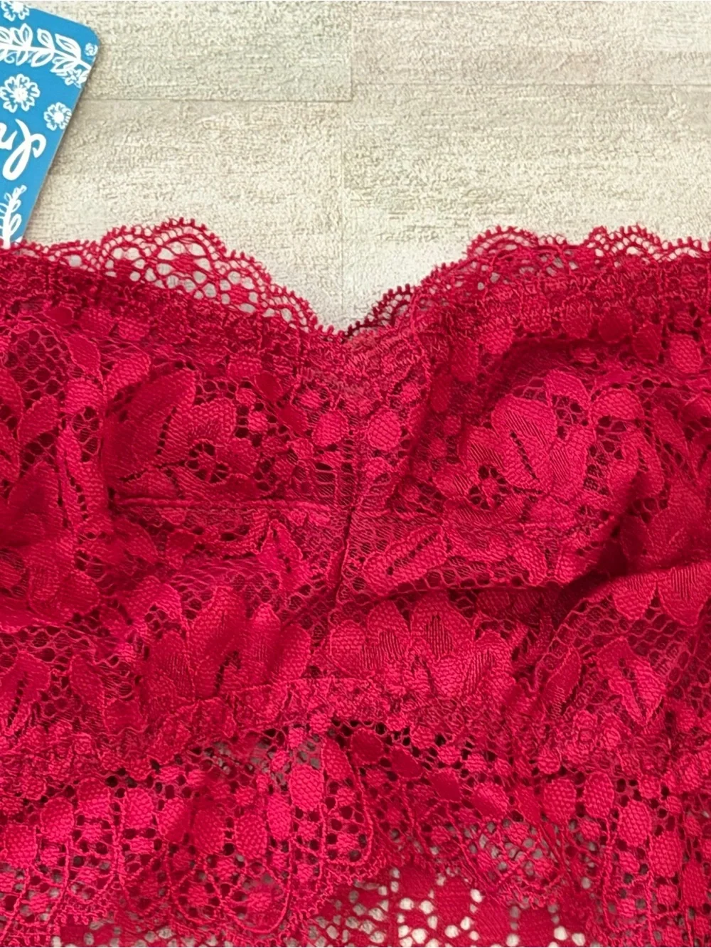 NWT | Intimately x Free People | Lacey Looks Bandeau Bralette Burgundy - Size M